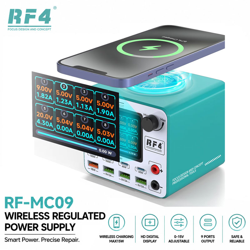 Laptop Charger - RF4 RF‑MC09 Умное многопортовое зарядное устройство