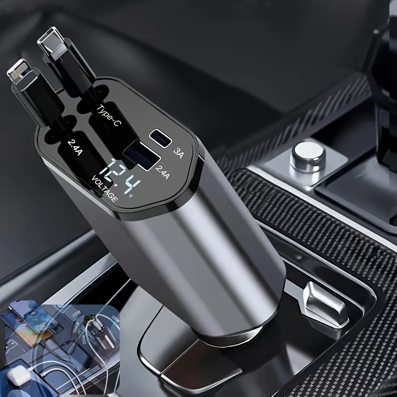 Usb C Hub - 4 в 1 Быстрое автомобильное зарядное