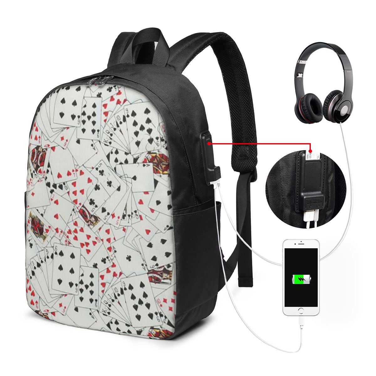 Рюкзак с принтом игральных кар – обзор и цена Laptop Bag