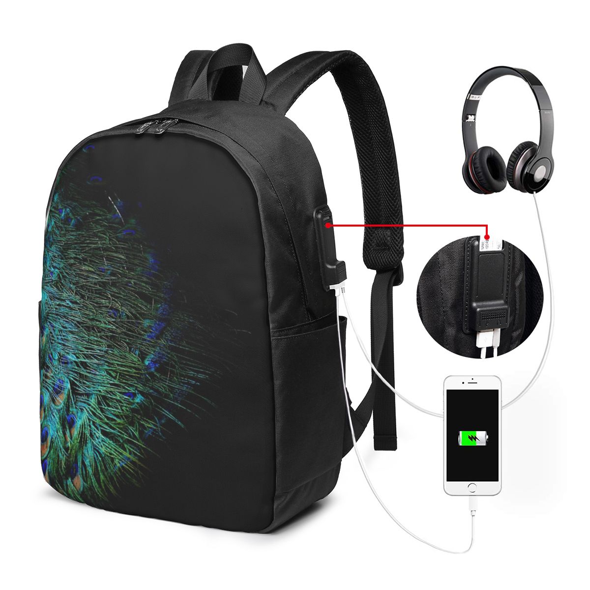 Рюкзак с павлиньими перьями на – обзор и цена Laptop Bag