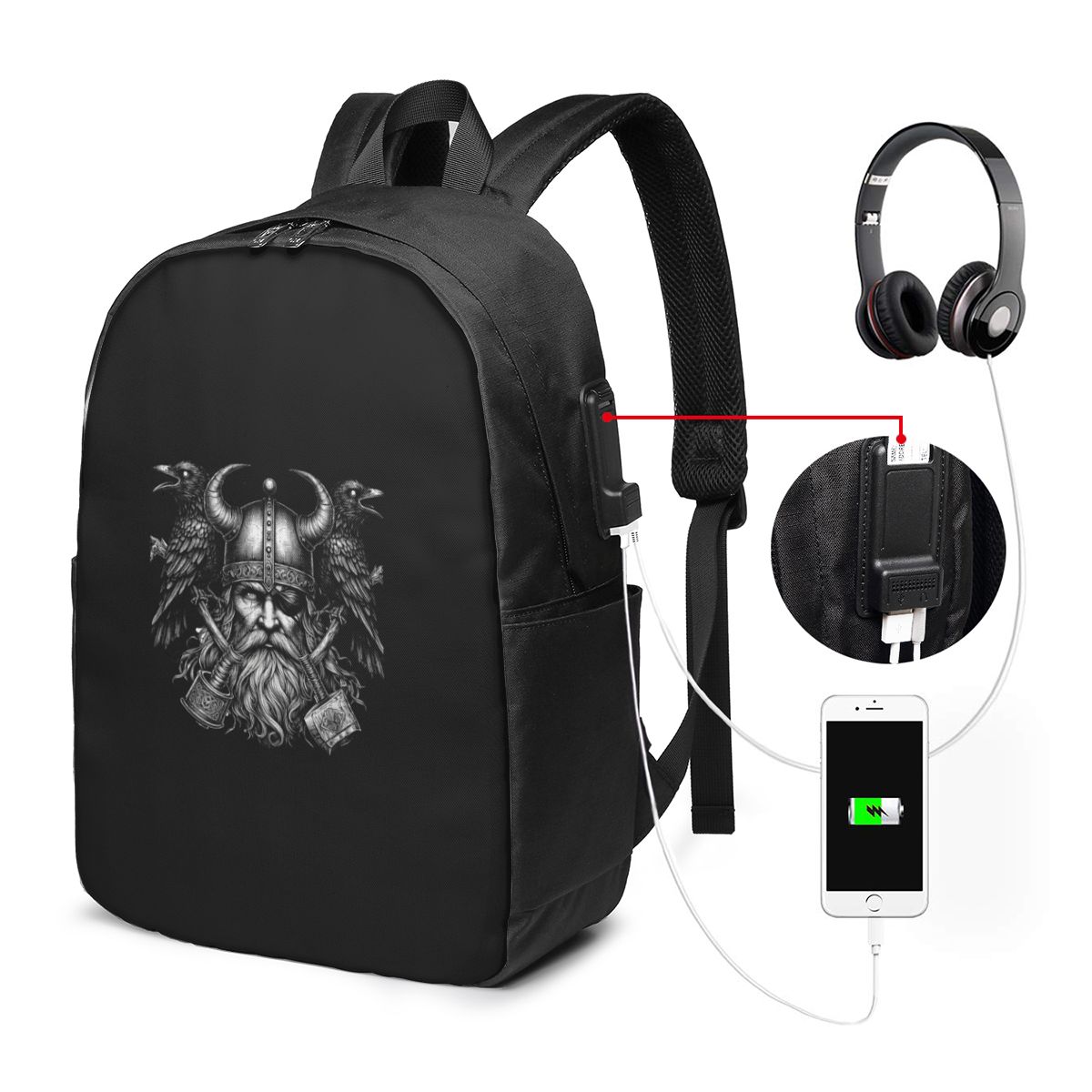 Рюкзак Odin Vikings с рунами,  – обзор и цена Laptop Bag